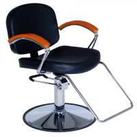 Salon Chair All Functions up down recline Brush Chrome Base Arm American Style