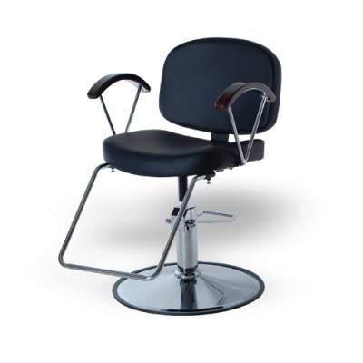 All Functions Salon Chair up down recline Brush Chrome Base Arm American Style All Purpose