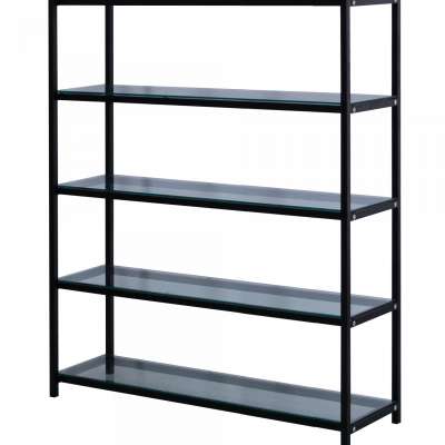 OZ Storage shelf Loft style steel iron and solid wood  multi layer book shelf sturdy