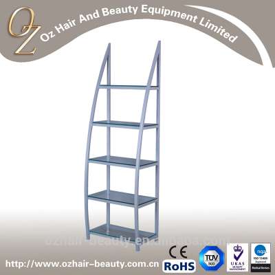 Portable Hair Salon Display Storage Shelf Display Stand With Glass Layers